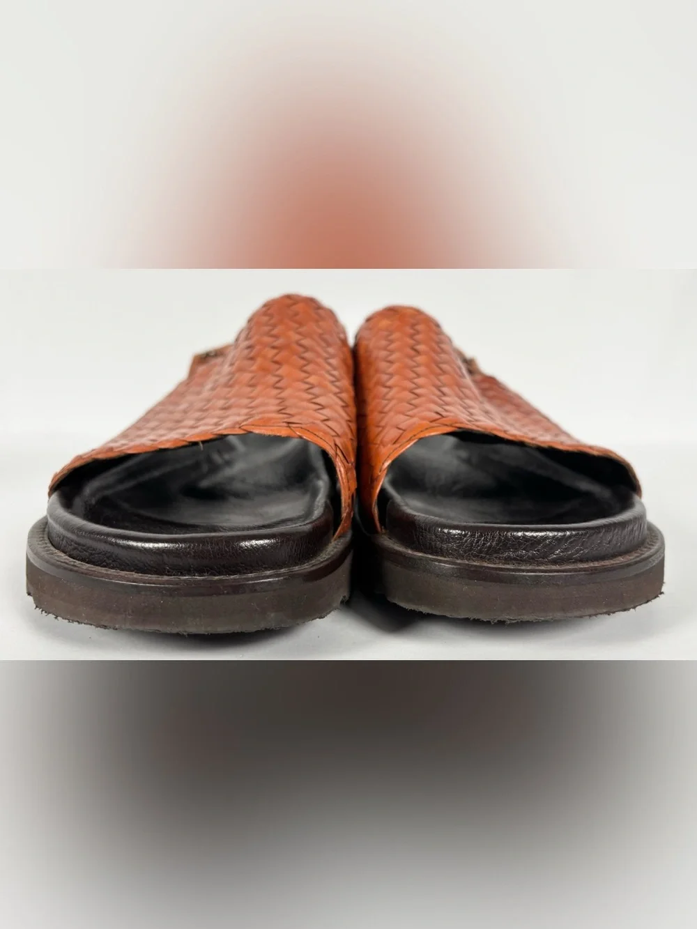 Donald J Pliner M 9/W 10.5-11 Woven Leather Platform Boho Chunky Slip on Sandals